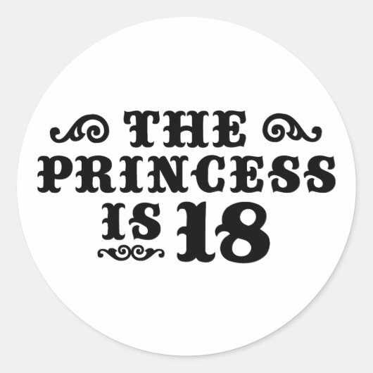 18e verjaardag ronde sticker (Voorkant)