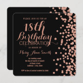 18e verjaardag Roos Gold Faux Glitter Confetti Bla Kaart (Voorkant / Achterkant)