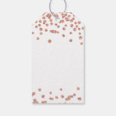 18e verjaardag Roos Gold Faux Glitter Confetti Cadeaulabel (Achterkant)