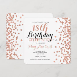 18e verjaardag Roos Gold Faux Glitter Confetti Kaart