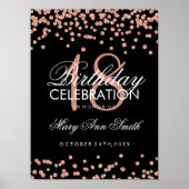 18e verjaardag Roos Gold Faux Glitter Confetti Poster (Voorkant)