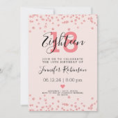 18e verjaardag Roos Gold Glam Glitter Blush Kaart (Voorkant)