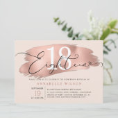 18e verjaardag Roos Gold & roze  Kaart (Staand voorkant)