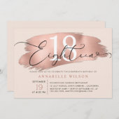 18e verjaardag Roos Gold & roze  Kaart (Voorkant / Achterkant)