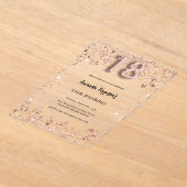 18e Verjaardag roos Gold Stars Clear Party Acryl Uitnodigingen (Laagn)