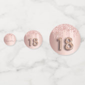 18e verjaardag roos goud glitter roze monogram confetti (Achterkanten)