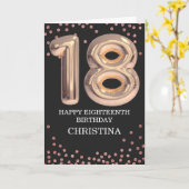 18e Verjaardag Roos Goud Meisje Elegant Gepersonal Kaart (Gele Bloem)