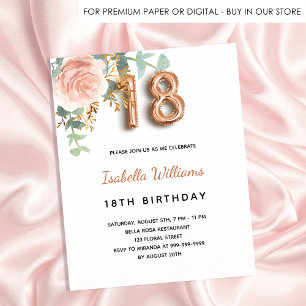 18e verjaardag roos gouden bloem - begrotingsuitno flyer