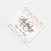 18e Verjaardag Roos Gouden Glitter Confetti Wit Servetten (Hoek)