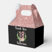 18e verjaardag roos gouden glitter dank u bedankdoosjes (Voorkant Zijde)