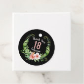 18e verjaardag roos gouden glitter dank u bedankjes labels (In situ)