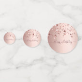 18e verjaardag roos gouden roze sterren glam confetti (Achterkanten)