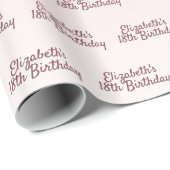 18e verjaardag roos goudroze gradiëntnaam cadeaupapier (Rol Hoek)