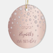 18e verjaardag rose goud diamanten glinsteren 18 keramisch ornament (Links)