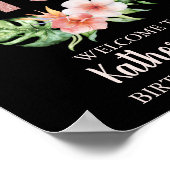 18e verjaardag Roze Floral Poster (Hoek)