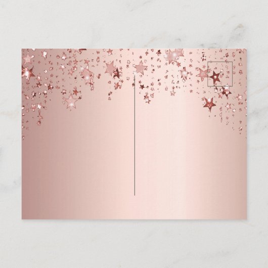 18e verjaardag roze gouden blush sterren save the  briefkaart (Achterkant)