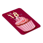 18e verjaardag - Roze koekje Magneet (Rechterzijde)
