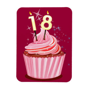 18e verjaardag - Roze koekje Magneet