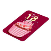 18e verjaardag - Roze koekje Magneet (Linkerzijde)