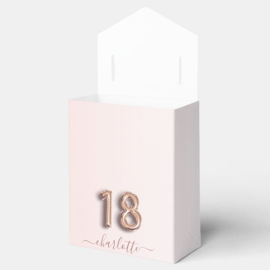 18e verjaardag roze roos goud druipt dank u bedankdoosjes (Geopend)