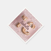 18e verjaardag roze stoffige roos glitter monogram servet (Hoek)