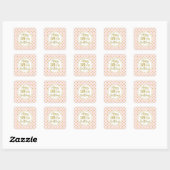 18e verjaardag Roze witte Stippen Square Sticker (Vel)