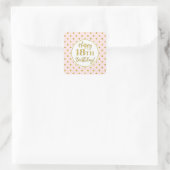 18e verjaardag Roze witte Stippen Square Sticker (Tas)