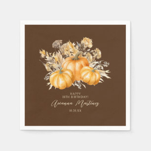 18e Verjaardag Rustieke Boho Pompoen Herfst Aangep Servet