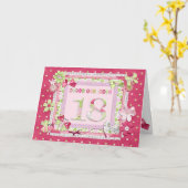 18e verjaardag scrapbooking stijl kaart (Gele Bloem)