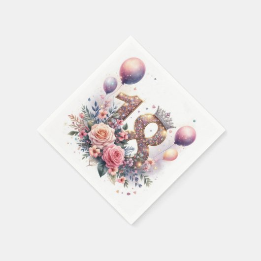 18e verjaardag servet (Hoek)