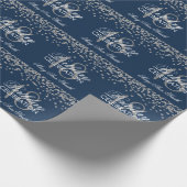 18e verjaardag Silver Faux Glitter Confetti Navy Cadeaupapier (Hoek)