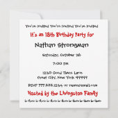 18e verjaardag Sjabloon Black White Kaart (Achterkant)