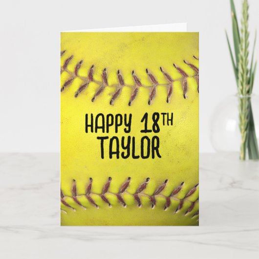 18e verjaardag softbal kaart (Voorkant)