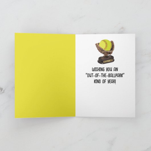 18e verjaardag softbal kaart (Binnen)