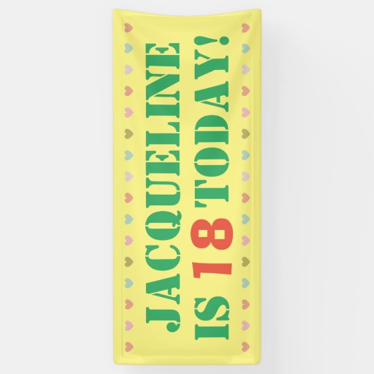 18e verjaardag spandoek (Verticaal)