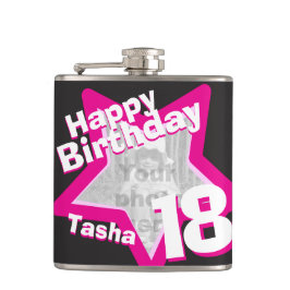 18e verjaardag ster foto meisjes heupfles