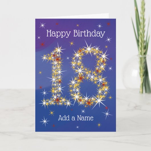 18e verjaardag - Sterrennummers - blauw - 18 jaar Kaart (Voorkant)