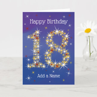 18e verjaardag - Sterrennummers - blauw - 18 jaar Kaart