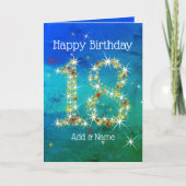 18e verjaardag - Sterrennummers - Blauw groen - Le Kaart (Voorkant)