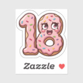 18e verjaardag Sticker (Vel)
