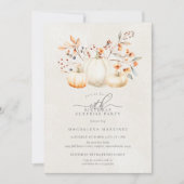 18e Verjaardag Surprise Party Witte Pompoen Herfst Kaart (Voorkant)