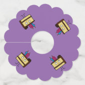 18e verjaardag taart met kaarsen chocolade ijsjes wijnglaslabel (Achterkant)