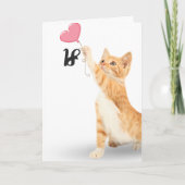 18e verjaardag tabby kat kaart (Voorkant)