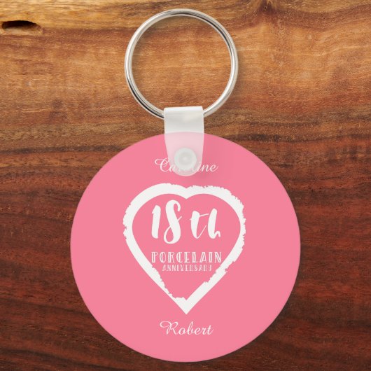 18e verjaardag traditionele porseleinen sleutelhanger (Voorkant)