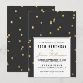 18e verjaardag | Trendy Gold Polka Kaart (Voorkant / Achterkant)