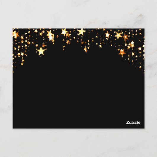 18e verjaardag tropische zwarte gouden sterren - u briefkaart (Achterkant)