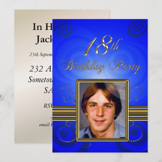 18e verjaardag Uitnodiging (Voorkant / Achterkant)