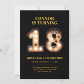 18e verjaardag uitnodiging felle lichten (Voorkant)