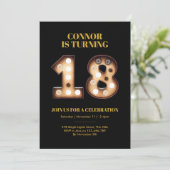 18e verjaardag uitnodiging felle lichten (Staand voorkant)