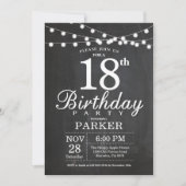 18e verjaardag Uitnodiging karton Koord Lichten (Voorkant)